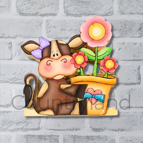 Servilletero Vaca con Flores