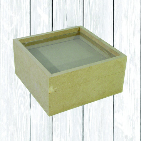 Caja cuadrada con vidrio