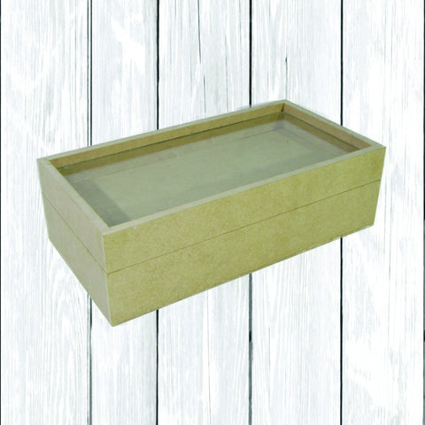 Caja rectangular con vidrio mediana