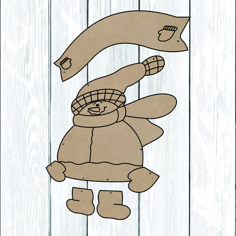 Hombre de nieve manos colgando